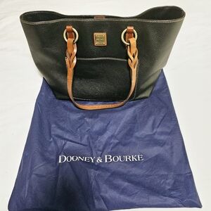 Dooney & Bourke Black and Tan Leather Tote Bag
